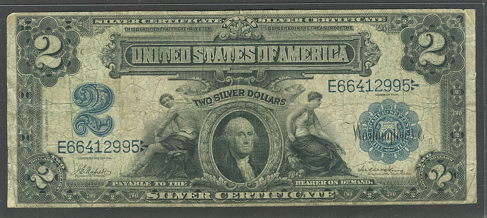 Fr.253, 1899 $2 Silver Certificate, E66412995, F/VF